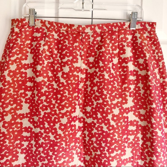 Doncaster Linen & Silk Salmon Pink Floral Print Mini Skirt Size 14 - Picture 11 of 16